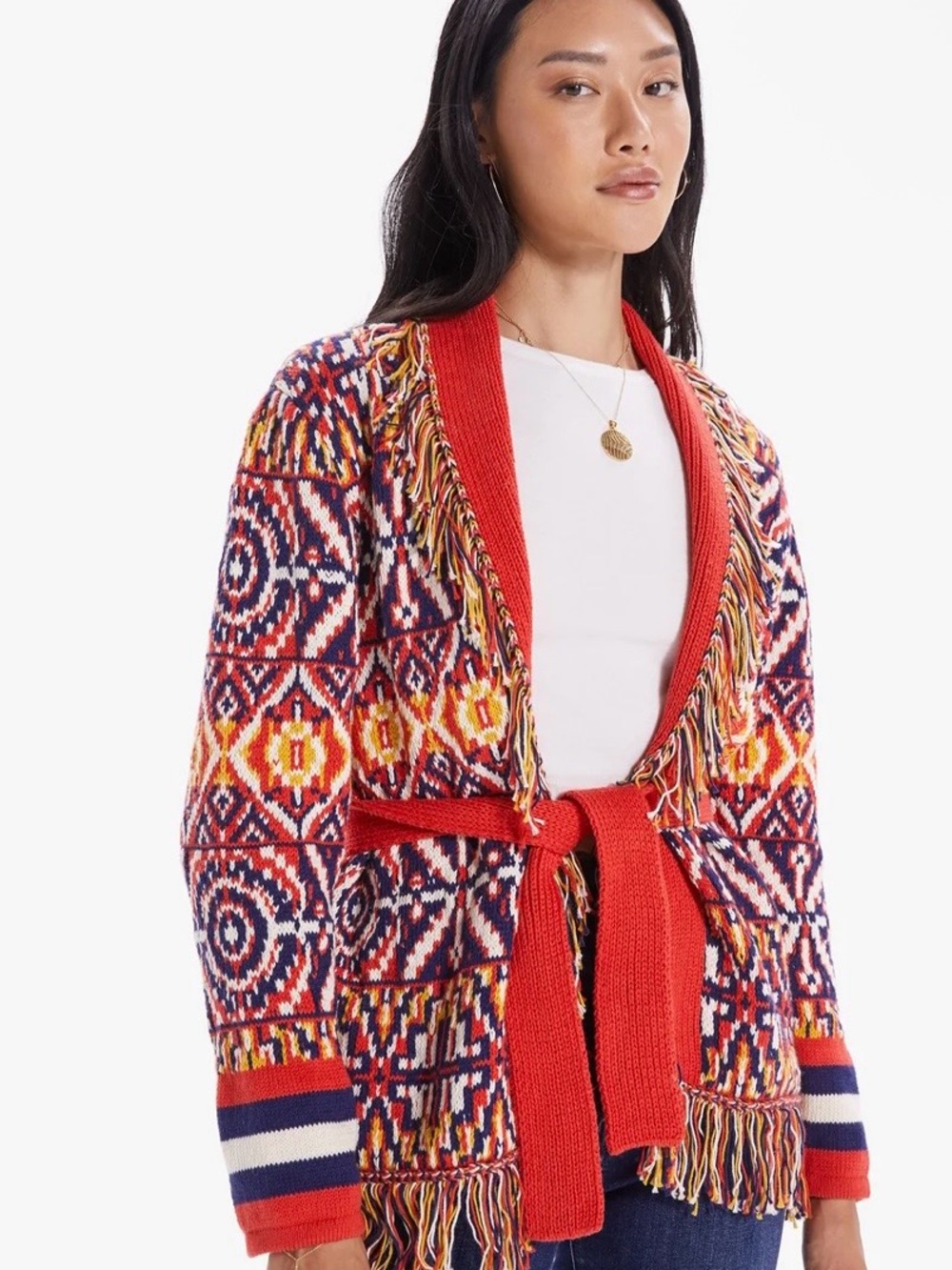Mother - The Belted Short Cardigan in Bass Culture XS